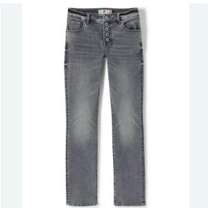 Cabi New Button Fly Straight Steel Gray Jeans Size 4